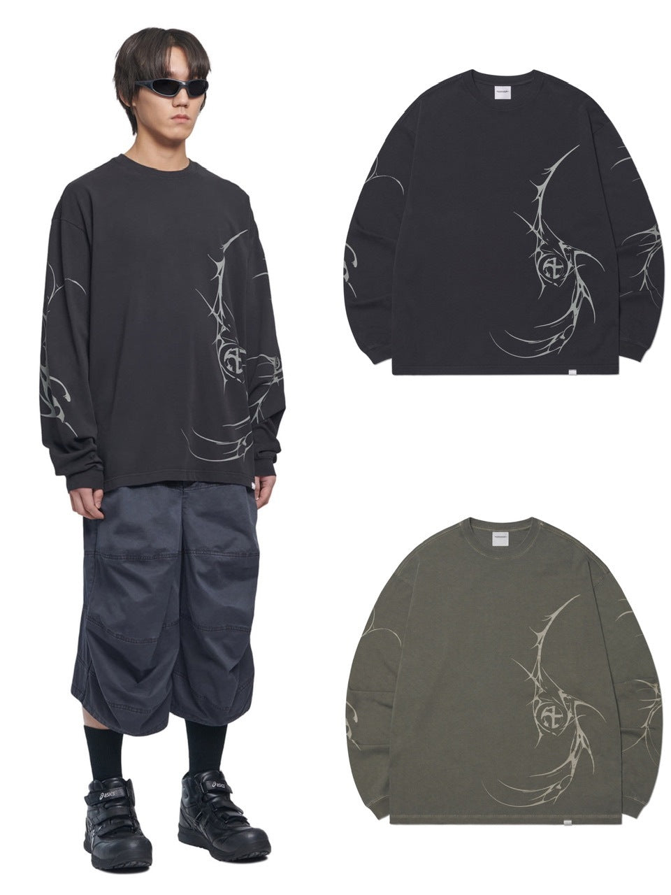 【NOMANUAL】M.P GRAPHIC LONG SLEEVE TEE / 【ノーマニュアル】グラフィックプリント長袖Tシャツ