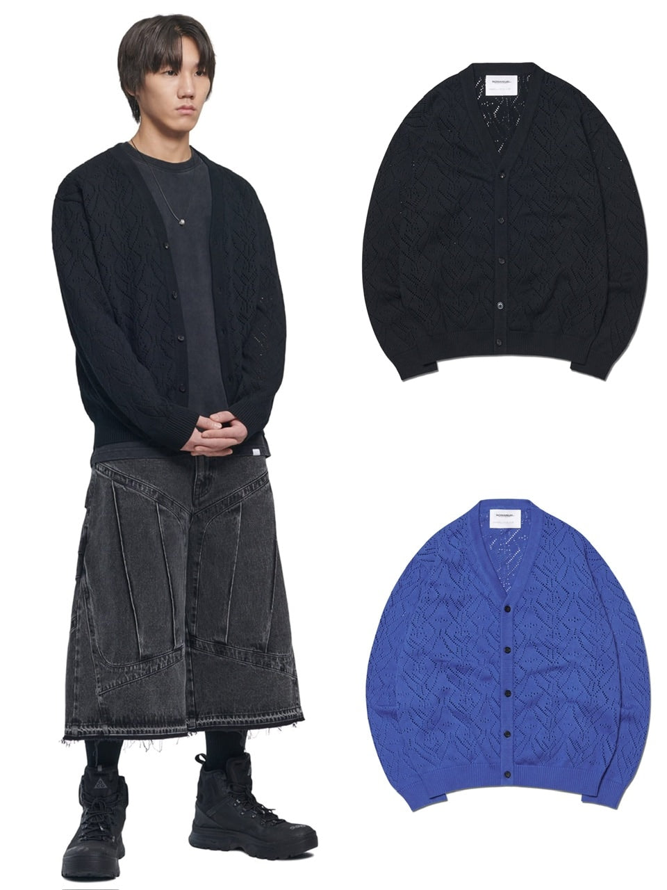 【NOMANUAL】T.B PUNCHING KNIT CARDIGAN
