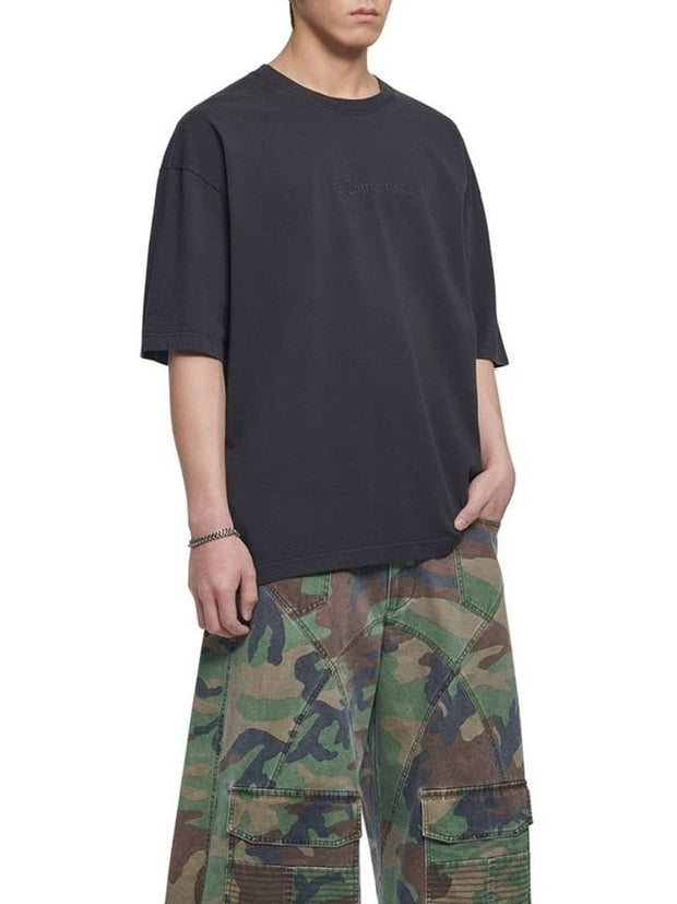 【NOMANUAL】EMBROIDERED LOGO T-SHIRT