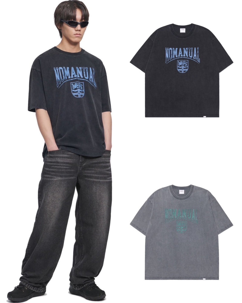 【NOMANUAL】EMBLEM WASHED T-SHIRT