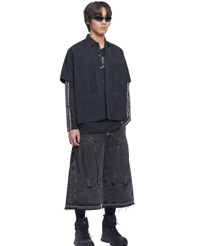 【NOMANUAL】SHIELD DENIM BERMUDA PANTS