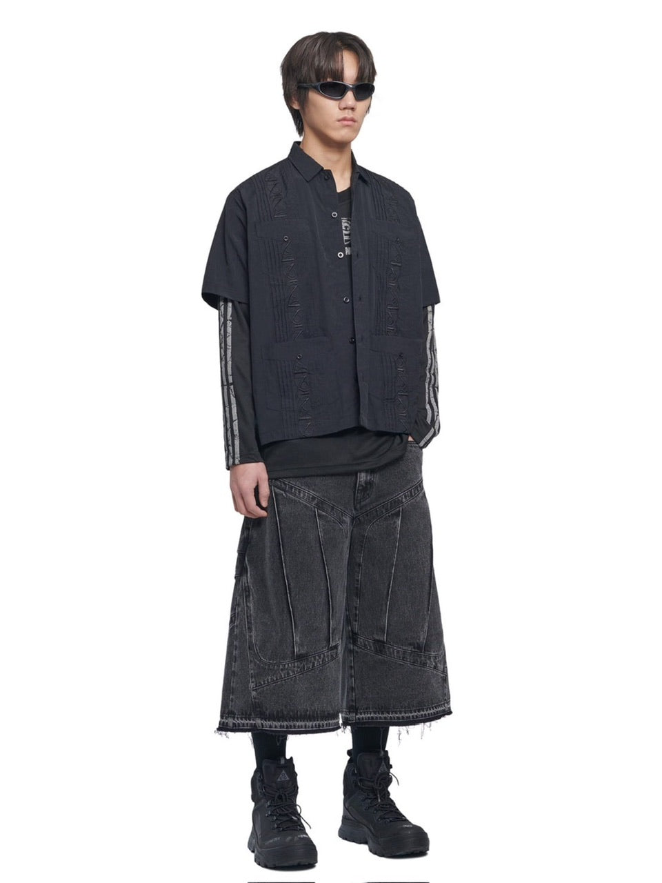 【NOMANUAL】SHIELD DENIM BERMUDA PANTS