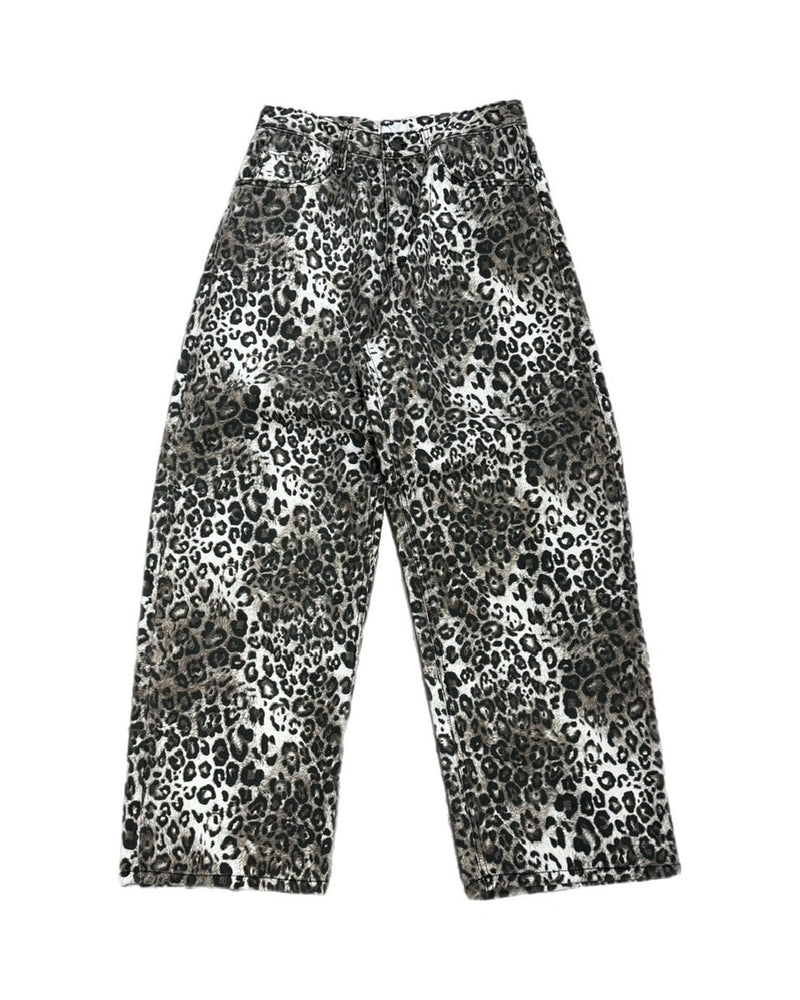 受注制【Chikashitsu +】leopard wide cotton pants (2color) / 【チカシツプラス】レオパードコットンワイドパンツデニムパンツ