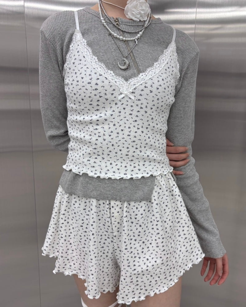 受注制【nmtc +】flower mini shorts (2color)