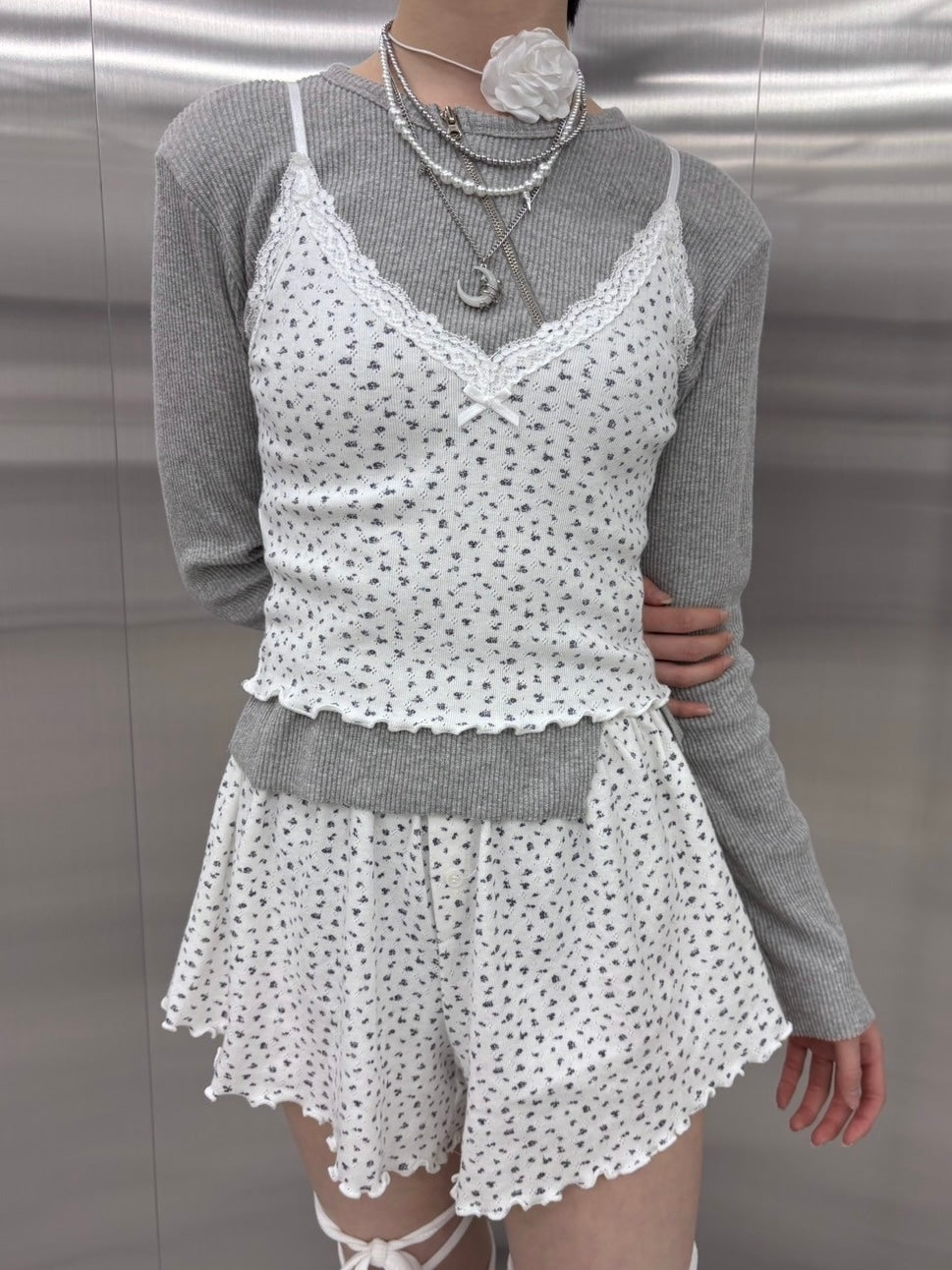 受注制【nmtc +】flower mini shorts (2color)