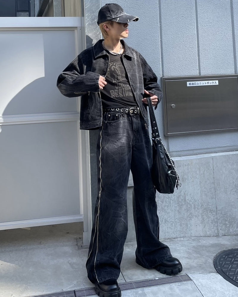 受注制【nmtc +】side zip denim jacket