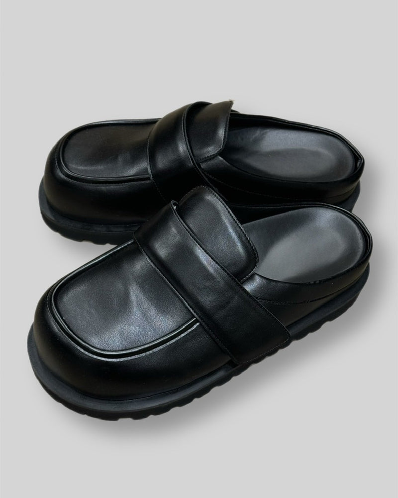 【Chikashitsu +】volume toe loafer like mule