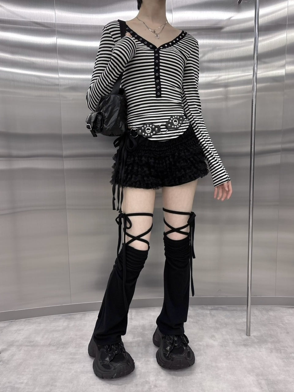 受注制【nmtc +】border snap long sleeve (2color)