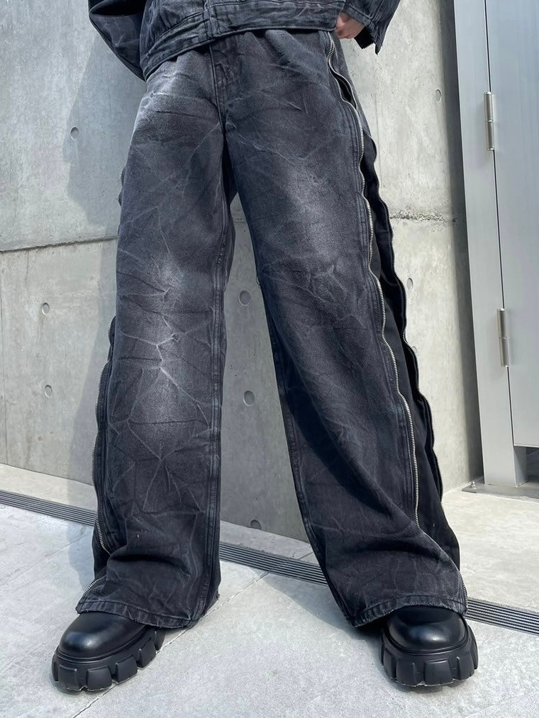 受注制【nmtc +】side zip denim pants