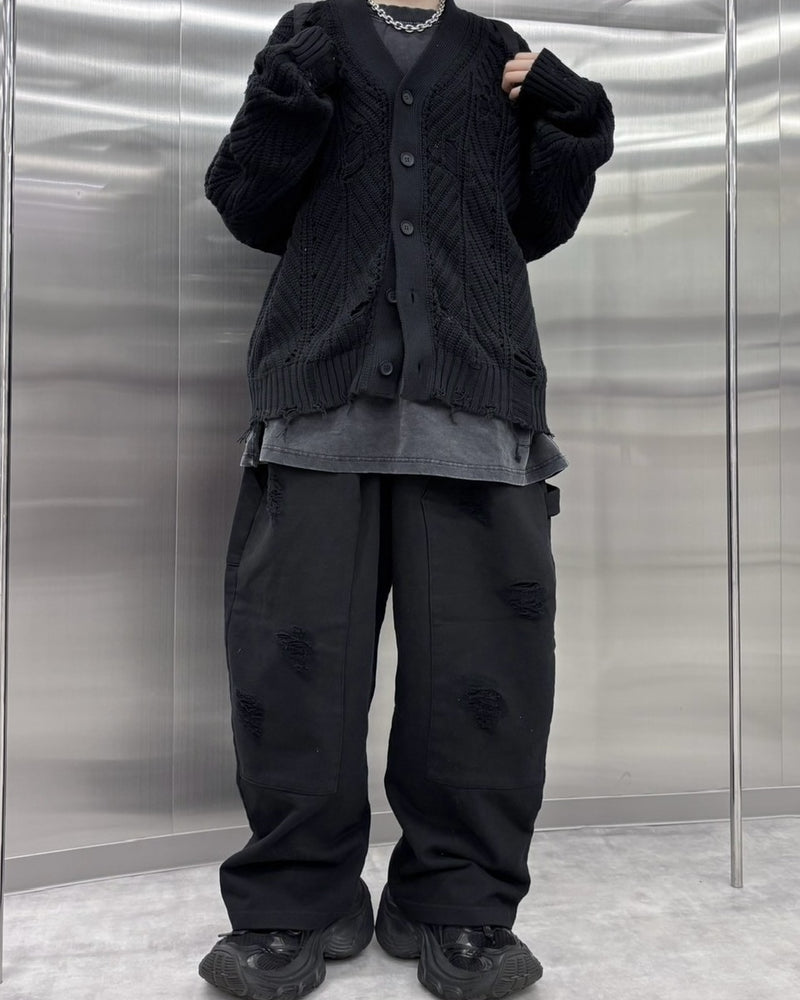 受注制【nmtc +】double knee damage sweat pants (2color)