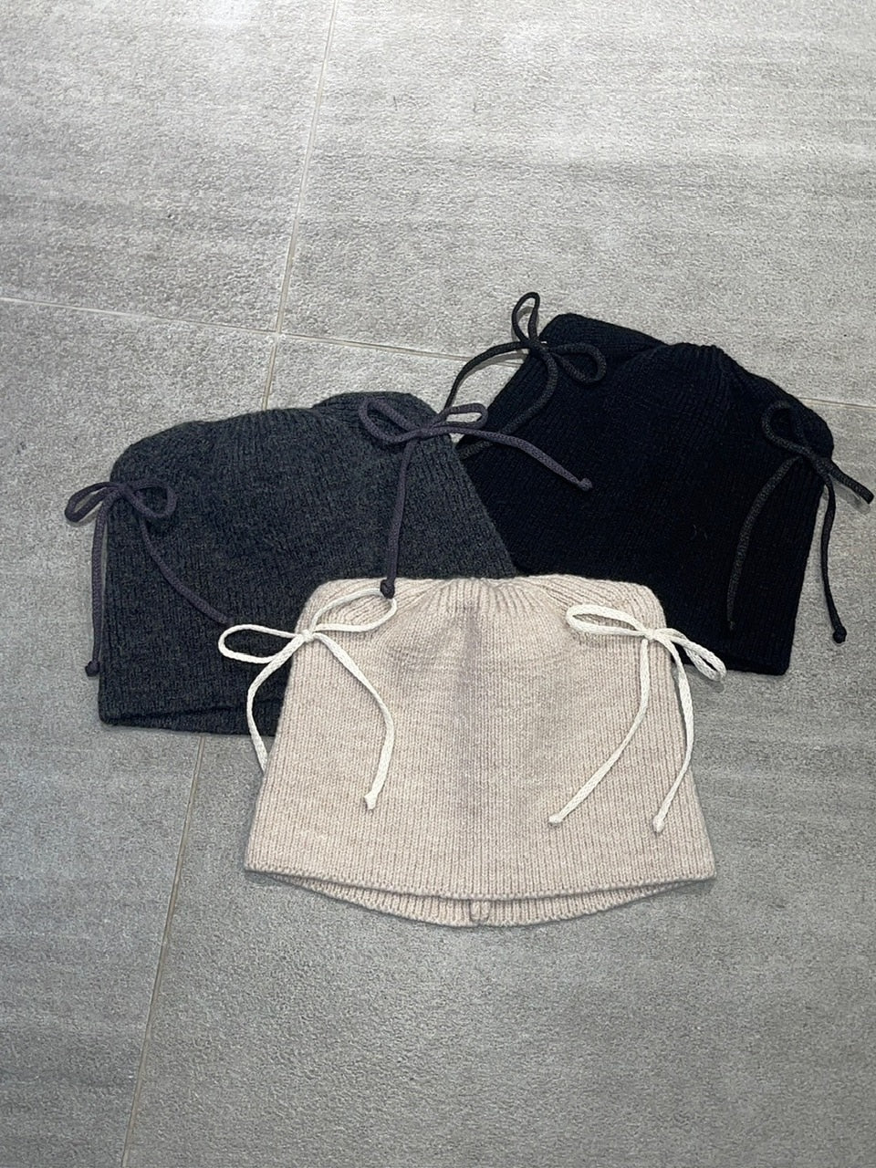 受注制【nmtc +】ear ribbon beanie (3color)