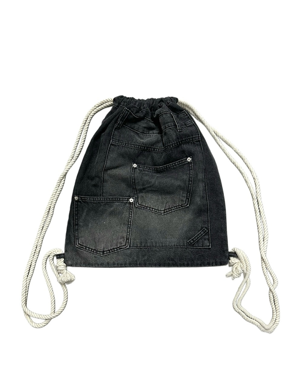 受注制【Never mind the XU】denim knapsack / 【ネバーマインドザエックスユー】デニムナップザック