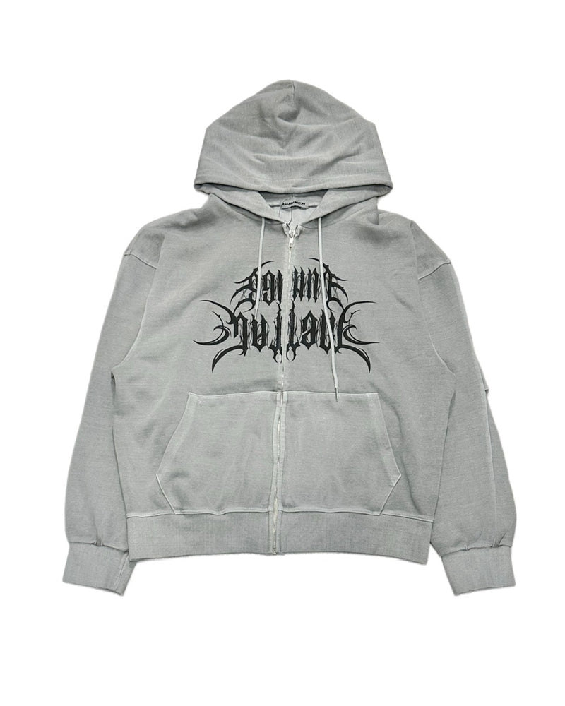 受注制【Never mind the XU】pigment lettering zip up hoodie (2color)