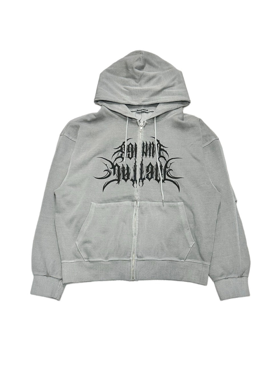 受注制【Never mind the XU】pigment lettering zip up hoodie (2color)