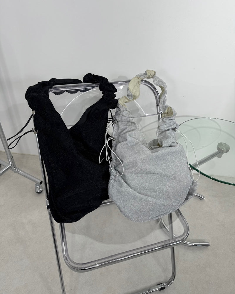 国際配送【Nerd out XU】Shiny drawcode tote bag (2color) / 【ナードアウトエックスユー】シャイニードローコードトートバッグ