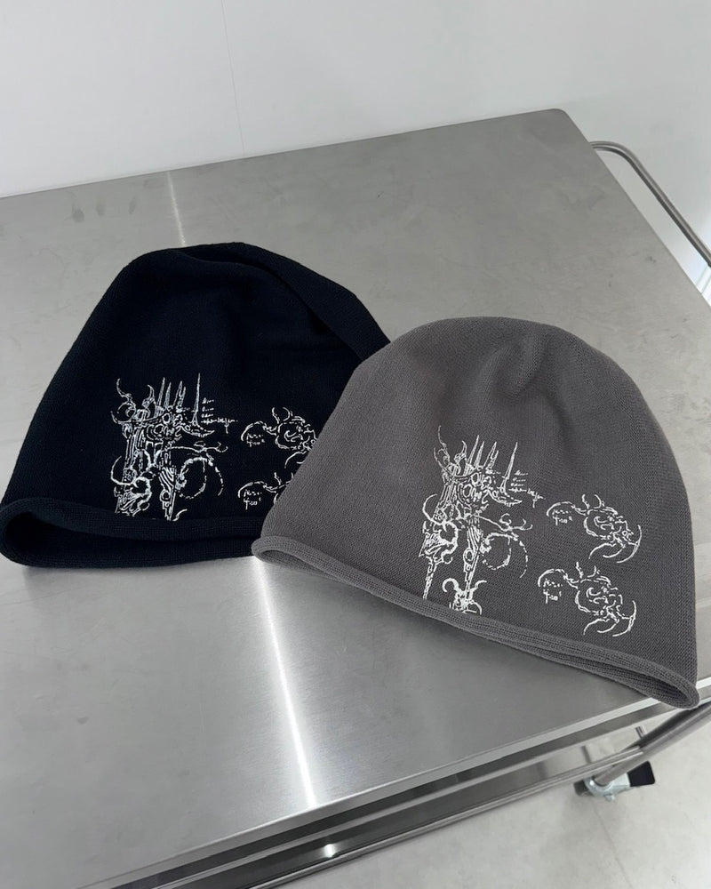 国際配送【Nerd out XU】Chaos design beanie (2color)