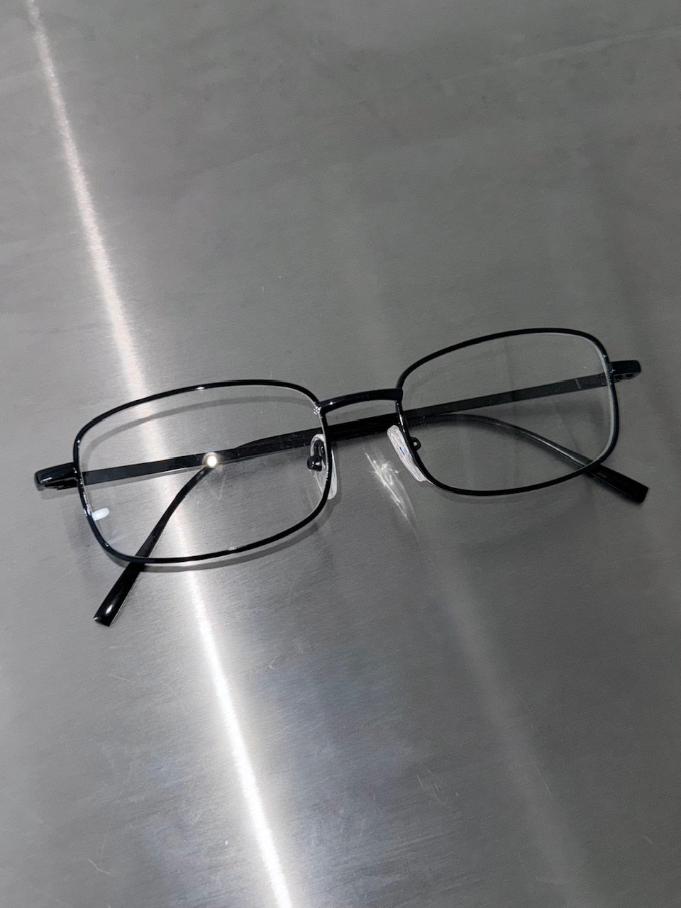 国際配送【Nerd out XU】black frame square glasses / 【ナードアウトエックスユー】ブラックフレームスクエアレンズメガネ