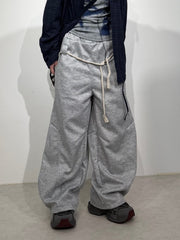【Nerd out XU】waist rope loose sweat pants (2color) / 【ナードアウトエックスユー】ウエストロープルーズスウェットパンツ