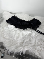 【Nerd out XU】lace layered frill skirt (2color)