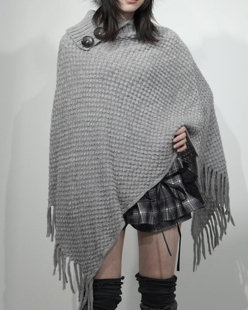 国際配送【Nerd out XU】high neck poncho (2color)