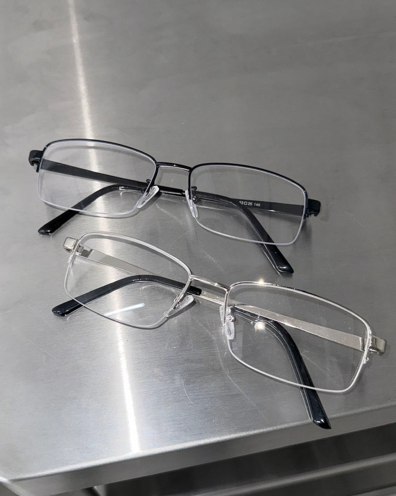 国際配送【Nerd out XU】half rim glasses (2color)