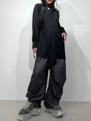 国際配送【Nerd out XU】check tuck wide pants