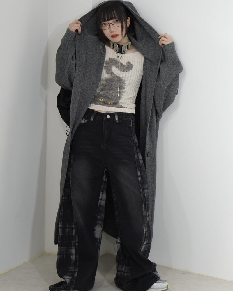国際配送【Nerd out XU】long hooded cardigan (2color)