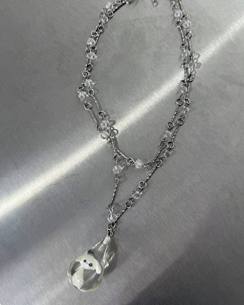 国際配送【Nerd out XU】drop dog necklace