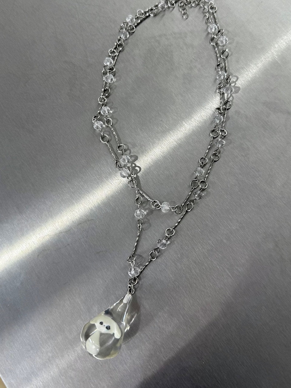 国際配送【Nerd out XU】drop dog necklace