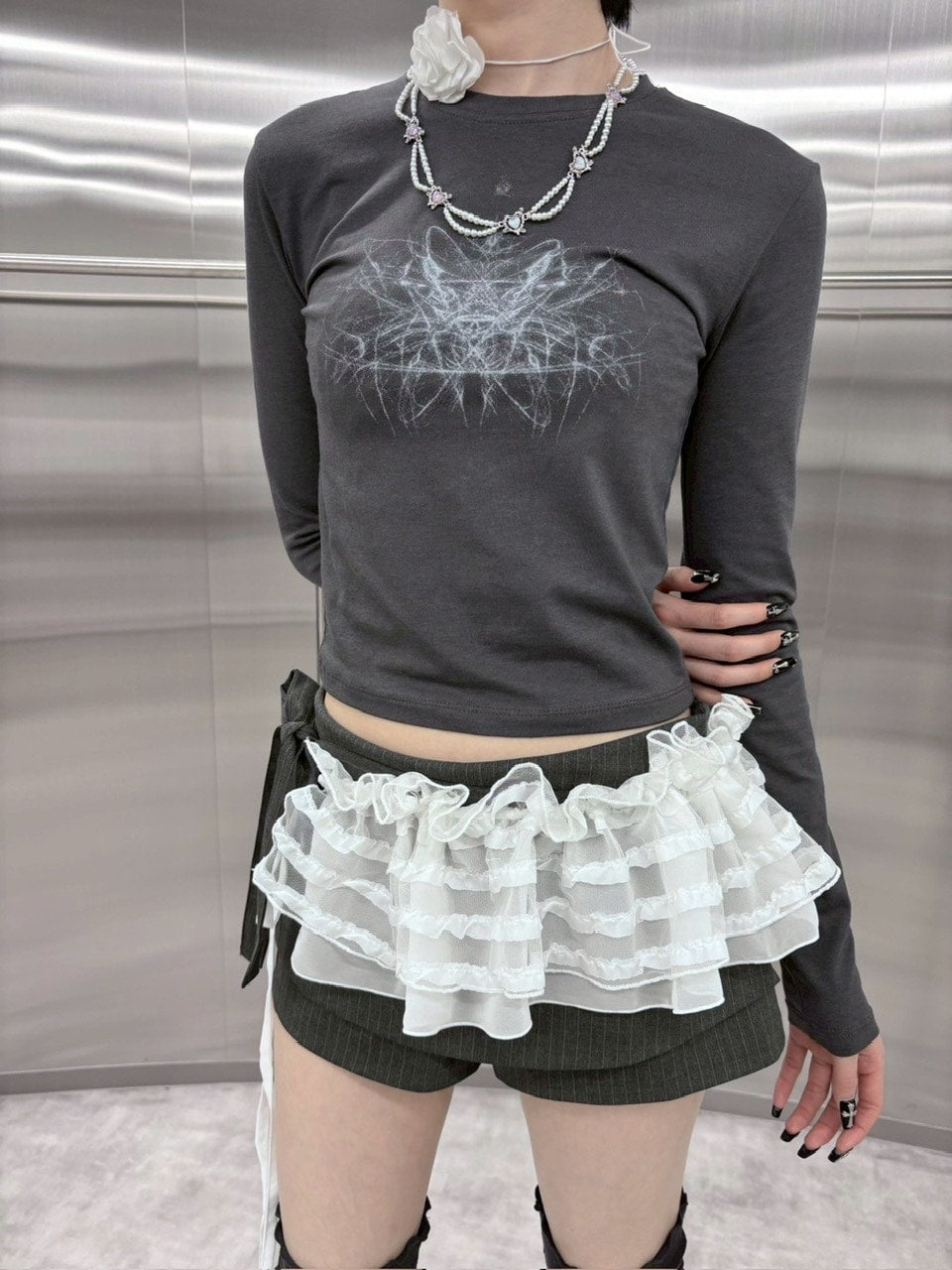 受注制【nmtc +】stone heart pearl choker