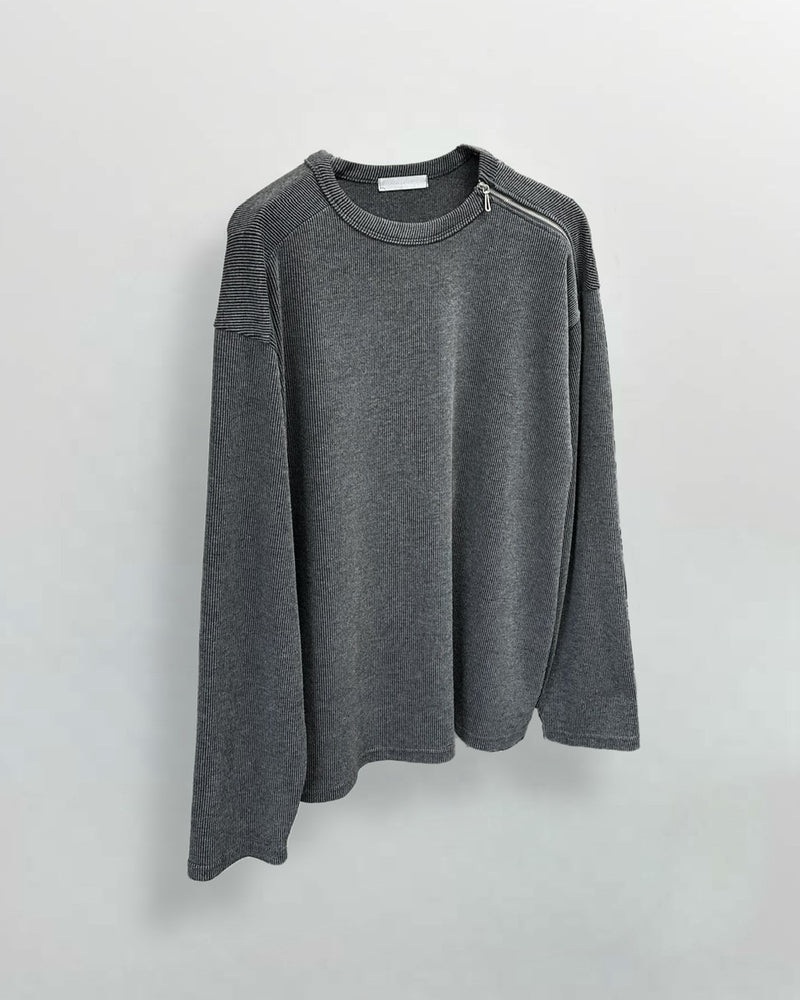 大阪店WEB限定【Chikashitsu +】shoulder zip long sleeve (2color)
