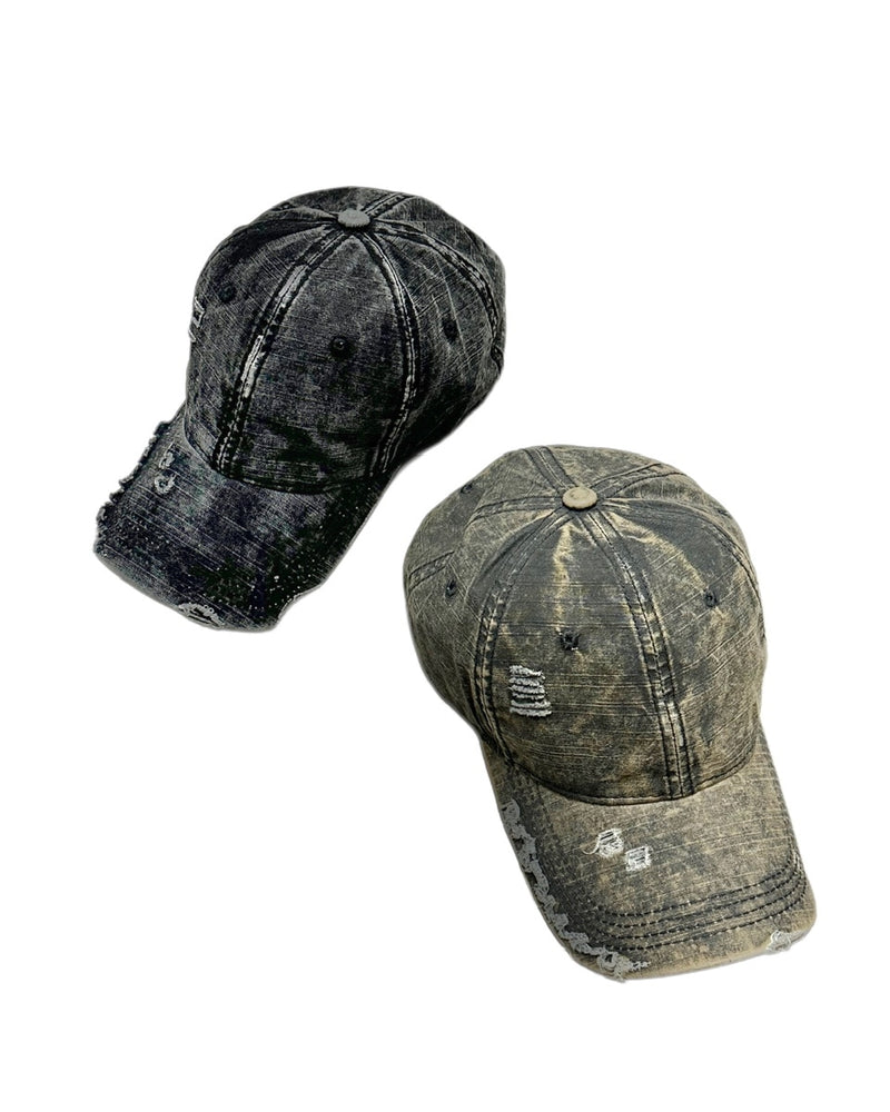受注制【Never mind the XU】damage denim cap (2color)
