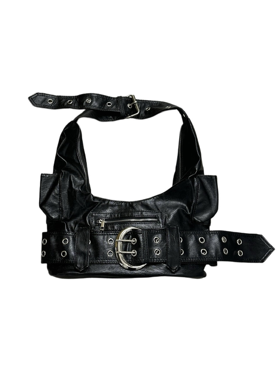受注制【Never mind the XU】leather eyelet belt bag / 【ネバーマインド ザ エックスユー】レザーアイレットベルトショルダーバッグ