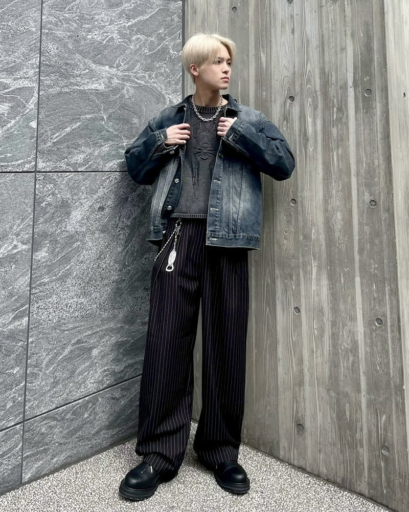 受注制【nmtc +】stripe slacks (2color)