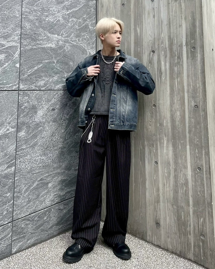 受注制【nmtc +】stripe slacks (2color)