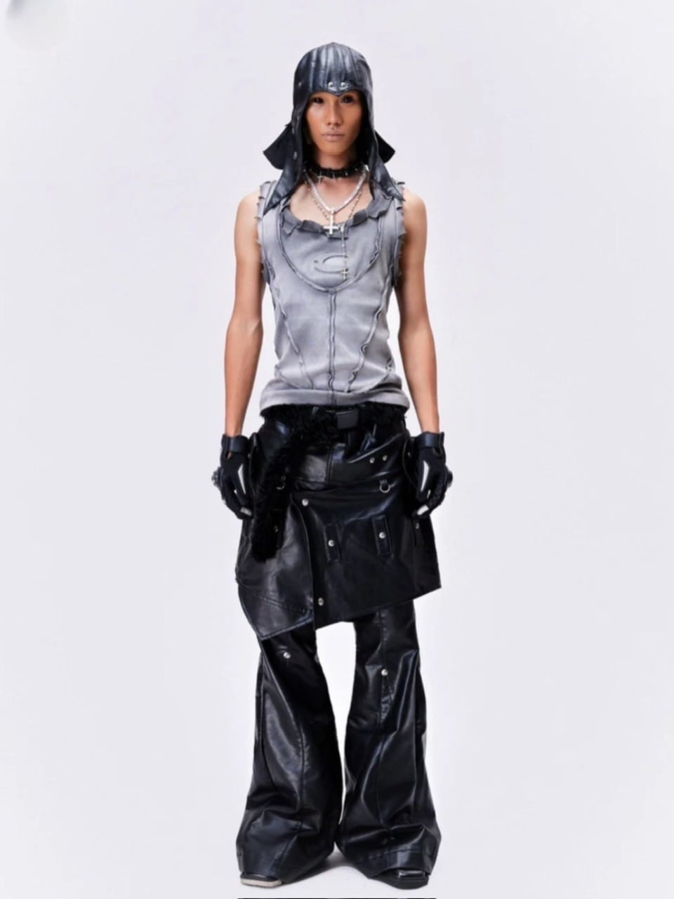 【Cozy world Wide】"005 CHAOS DREAM" LEATHER SKIRT PANTS