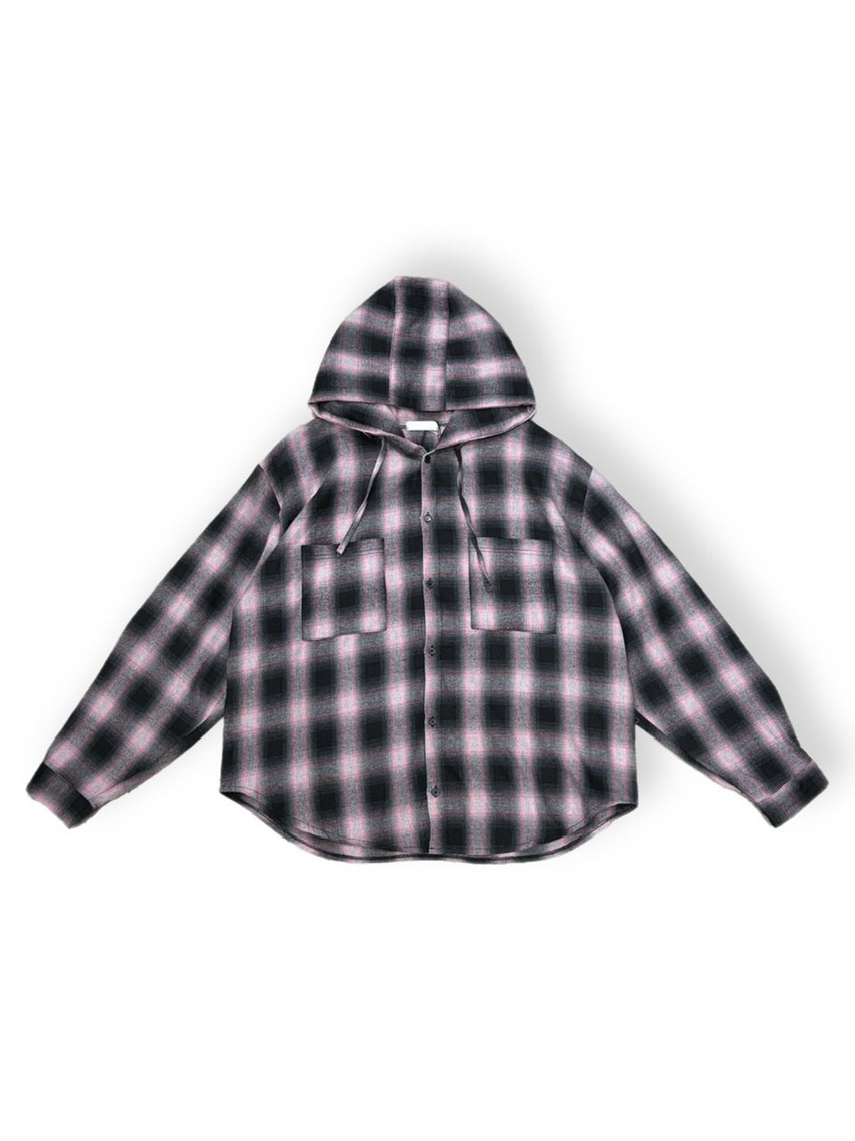 受注制【Chikashitsu +】tartan check hooded shirt (3color) / 【チカシツプラス】タータンチェックフード付き長袖シャツ