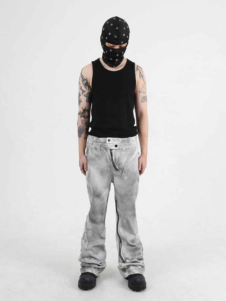 【BEBOF】SPRAY WASHING FLARE DENIM PANTS