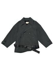 【YOUSER】Leather Belt Detail Trench Coat