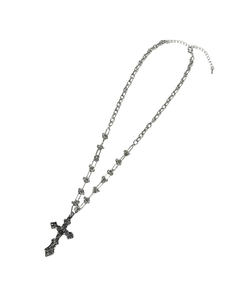 受注制【Never mind the XU】cross chain necklace / 【ネバーマインドザエックスユー】クロスチェーンネックレスシルバーネックレス