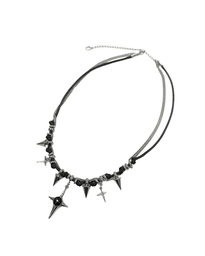 受注制【Never mind the XU】star studs necklace