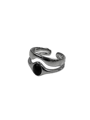 受注制【Never mind the XU】black stone ring