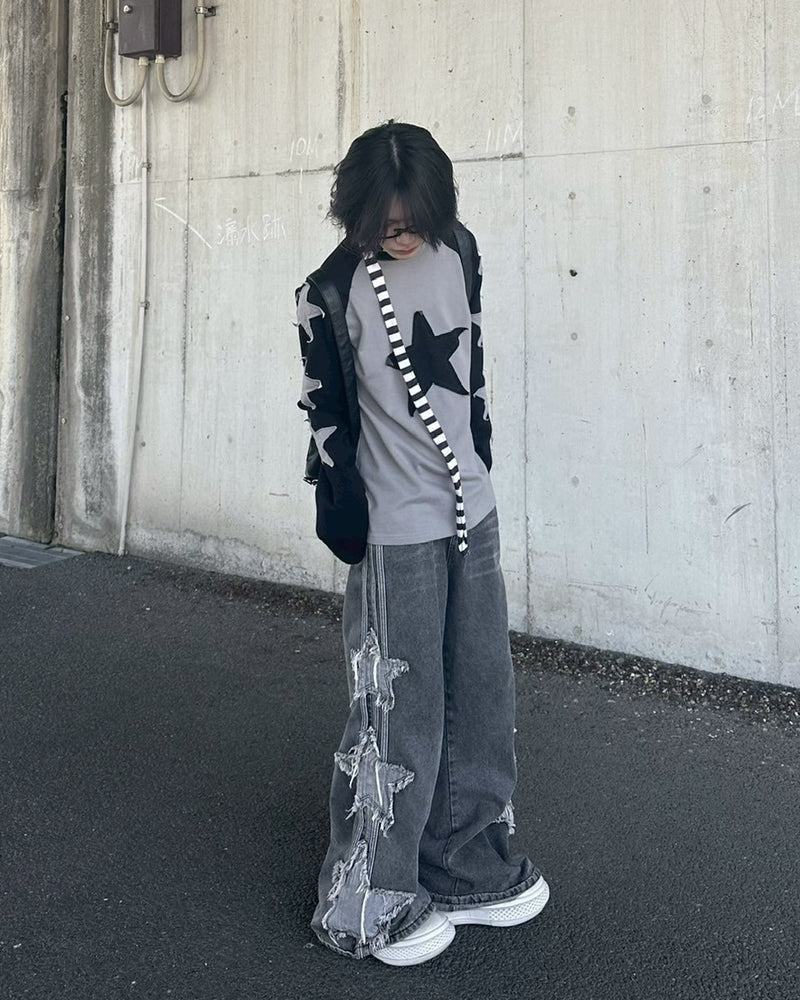 【LUV CODE】star raglan long sleeve tee