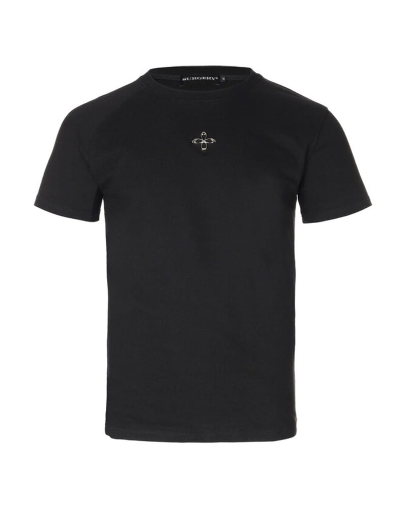 【SURGERY】unbalance metal clover logo slim T-shirts
