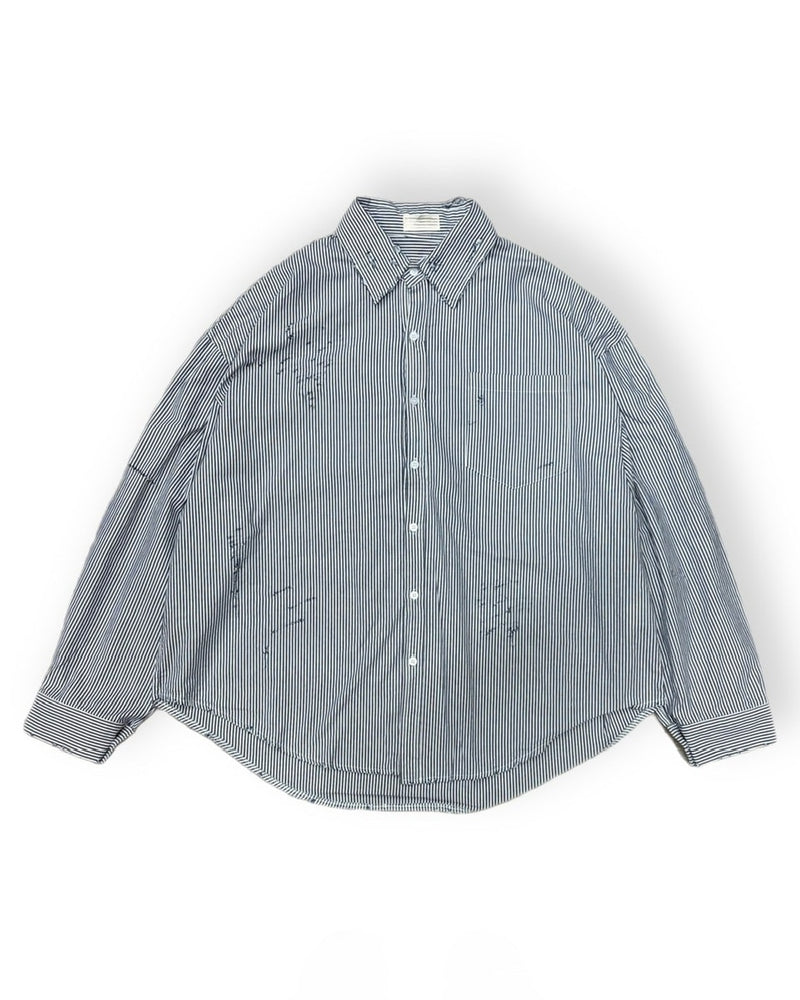 受注制【Chikashitsu +】vintage like stripe shirt