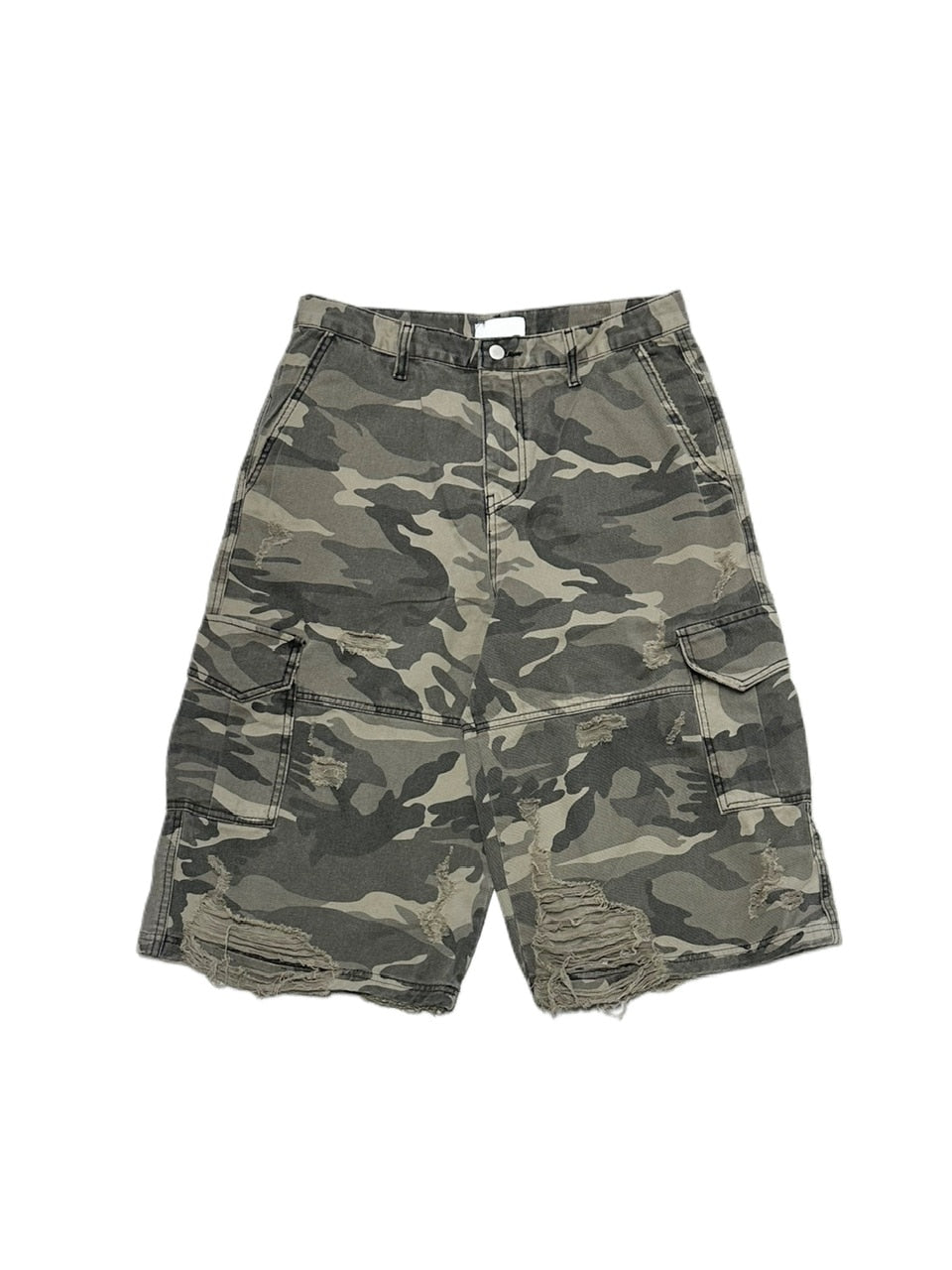 【Never mind the XU】camouflage damage half pants (2color) / 【ネバーマインドザエックスユー】カモフラージュダメージデニムハーフパンツ