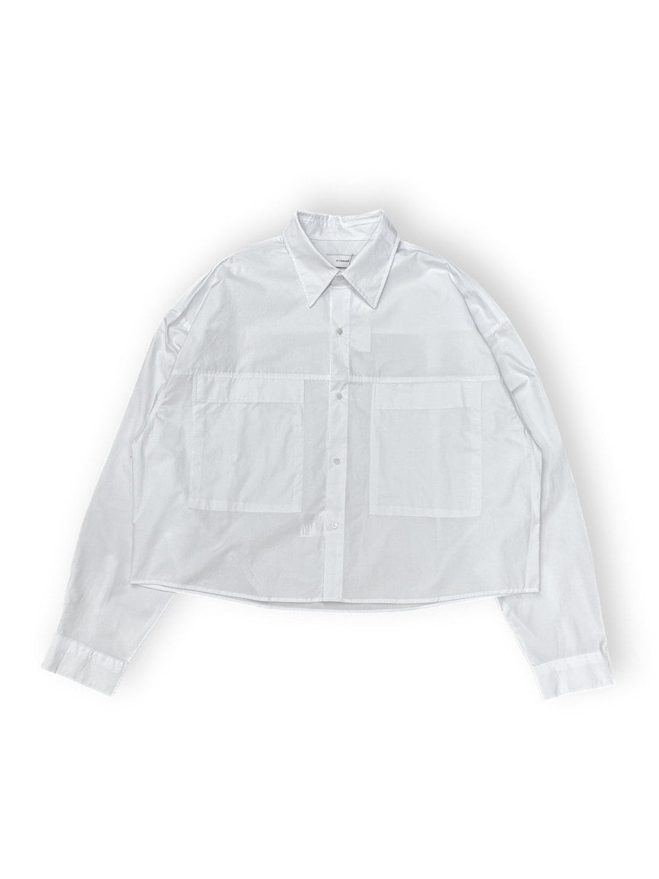 【Chikashitsu +】cotton cropped shirt (2color) / 【チカシツプラス】コットンクロップド長袖シャツ