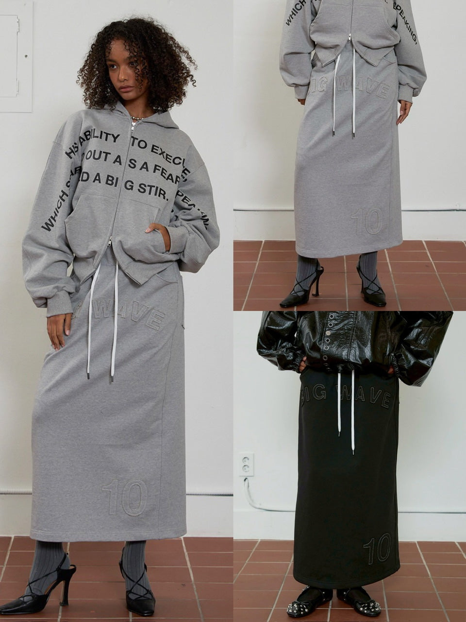 【ESC STUDIO】big waves long skirt