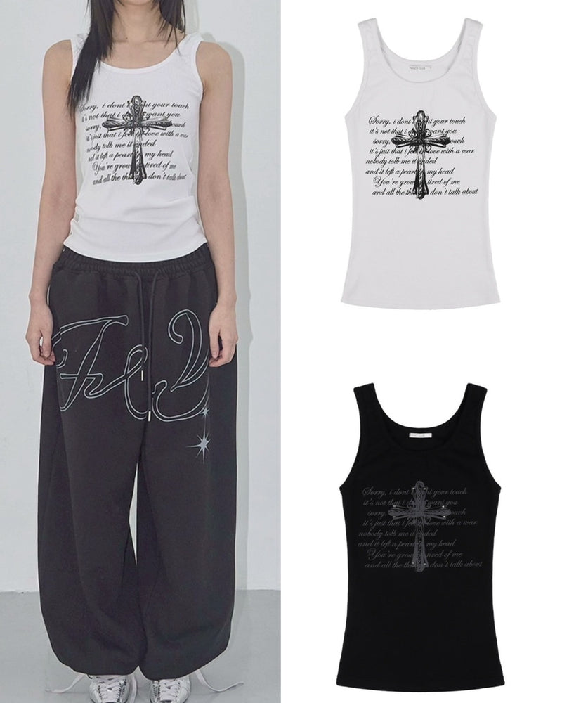 【FANCY CLUB】FRONT CROSS SLEEVELESS