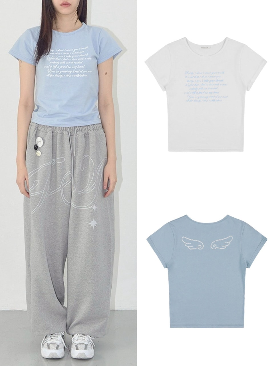 【FANCY CLUB】ANGEL MARK CROP TEE / 【ファンシークラブ】クロップロゴ半袖Tシャツ